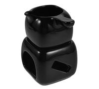 TOPBATHY Bruciatore di Cera in Ceramica Nero per Oli Essenziali Controllo Temperatura, Portacandele Tea Light Decorativo per Aromaterapia Spa e Casa, Riscaldatore di Fragranze per Ambienti