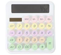 TOPBATHY Calcolatrice da Tavolo Piccola Meccanica con Pulsanti Grandi Non Scivolante per Ufficio e Studio Design Minimalista Resistente e Riutilizzabile Colore Bianco Perla