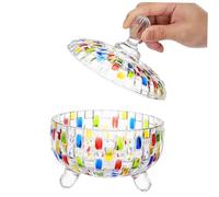 TOPBATHY Candy Jar in Vetro Trasparente con Sigillante Barattolo Decorativo con e Colorato per Dolcetti tè e Biscotti