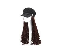 TOPBATHY Cappello Parrucca Donna One-piece con Capelli Lunghi Mossi Resistente al Calore Berretto Stile Marinaio Colore Marrone Adatto per Cosplay e Feste