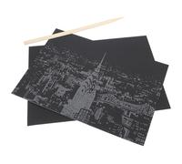 TOPBATHY Carta da Grattare Fai da Te, Set 2 Pezzi Immagini di Edifici Città da Grattare, Fogli da Pittura Graffianti per Attività Creative e Pigiama Party