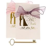 TOPBATHY Carte Impegni Nozze Fiocco, Elegante, in Carta e Stoffa | Sposi e Testimoni, Decorazione per Ricevimento e Banchetti, Finitura Raffinata, Facile da Tenere in Mano