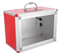 TOPBATHY Cassetta per Voti in Lega di Alluminio con Lucchetto, Urna Trasparente Quadrata per Donazioni e Raccolte Fondi, Contenitore Sicuro per Suggerimenti e Schede Elettorali, per Uffici