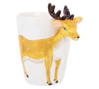 TOPBATHY Ceramica Tazza da Caffè 3d Cervo Sika 500ml Bianco | Pratica e Decorativa, Bordi Lisci e Presa Confortevole, Stile Vintage per Colazione e Bevande Calde