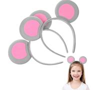 TOPBATHY Cerchietti Orecchie da Topo 2 Pezzi, Fascia Decorativa Sottile e Confortevole per Feste Cosplay e Costume Party, Accessori Chioma per Donne e Ragazze