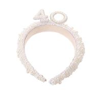 TOPBATHY Cerchietto per Feste e Compleanni 40 Anni Elegante Perle Finte Bianco Comodo da Indossare per Donna e Ragazza e Adatto a Tutte le Acconciature