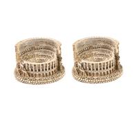 TOPBATHY Colosseo in Miniatura in Resina, 2 Pezzi, Ornamenti per Bonsai e Decorazioni Artistiche da Giardinaggio, Statuette per Tavolo da Sabbia e Arredamento Casa