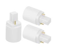 TOPBATHY Convertitore di Portalampada 3 Pezzi G24d a E27 2 Pin, Installazione Comoda, Materiale in Pbt Ignifugo e Rame Nichelato, per Ufficio e Negozi