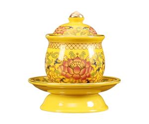 TOPBATHY Coppa del della ricchezza coppa buddista tazza da caffè contenitore dell'acqua conico porta acqua della sala buddista coppa dell'acqua santa per il tempio ceramica