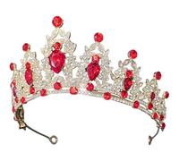 TOPBATHY Corona Barocca Rosa con Cristalli e Lega di Zinco per Sposa | Accessori Sposa Chioma, Riutilizzabile e Leggero, per Damigelle, Concorsi, Ruoli da Fioraia