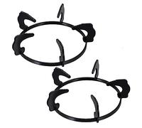TOPBATHY Cucina Accessori Supporto Pentola per Cucina Gas in Ghisa Nera, 2 Pezzi, Design a Gradini Anticalore per Fornello Wok