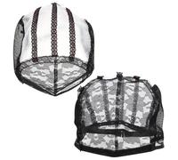 TOPBATHY Cuffie per Parrucca in Rete Traspirante 2 Pezzi, Cappucci Elastici in Poliestere Regolabili, Calotte per Parrucche da Donna Adatte a Uso Quotidiano e Feste