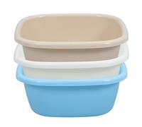 TOPBATHY Design Efficiente Set 3 Pezzi in Plastica Pp Bacinelle Quadrate Grande Capacità per Lavaggio Piatti per Cucina e Uso Quotidiano