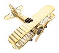 TOPBATHY Di Aeroplano Decoro a Forma di Aereo Kit Biplano Mini Aeroplano Vie Aeree Antico Aereo Giocattolo Arredamento Aereo d'Epoca Foto retrò Annata Ferro da Stiro Golden