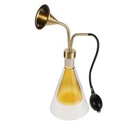 TOPBATHY Flacone per Campionamento di Oli Essenziali in Vetro a Doppia Parete Diffusore di Aromi in Ottone, Bottiglia Profumata Portatile per Spa, Dispositivo Tester Pompa Manuale