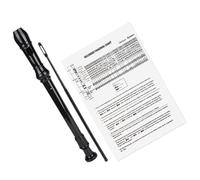 TOPBATHY Flauto a 8 Fori Tedesco in Resina Abs Nero con Asta di Pulizia e Manuale, Strumento a Fiato per Principianti, Registratore Musicale con Foro per Pulizia e Diteggiatura Precisa