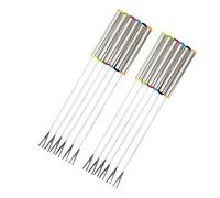 TOPBATHY Forchette per Fonduta in Acciaio Inossidabile 24 Cm 12 Pezzi Corpo per Arrosti e Picnic All'aperto Utensili da Cucina Professionali Colore Casuale