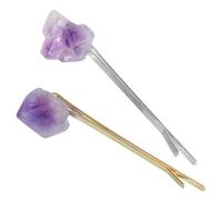 TOPBATHY Forcine per Chioma da Donna Pietre di Cristallo Naturali Set 2 Pezzi Oro e Argento Decorativi per Matrimoni Feste e Uso Quotidiano