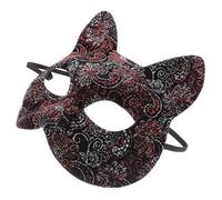 TOPBATHY Maschera da Gatto Elegante e Resistente con Fascia Elastica in Pvc Rossa Accessorio Creativo per Cosplay e Feste di Compleanno per Amanti del Gioco di Ruolo