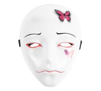 TOPBATHY Maschera per Festa a Tema Malinconico, in Pvc Bianco con Design a Farfalla, Fodera Interna Morbida e Traspirante, per Feste in Maschera per Adulti