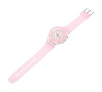 TOPBATHY Orologio da Polso per Quadrante Trasparente e Numeri Chiari, Movimento al Quarzo, Cinturino in Silicone Rosa, come Regalo di Natale per Studenti