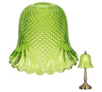 TOPBATHY Paralume a sospensione in vetro verde vintage, 3,5 cm, a forma di fiore, classico paralume da soffitto e da tavolo, facile da mantenere, riduce i riflessi, rilassato per il tempo libero