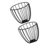 TOPBATHY Paralume Sospeso in Metallo Nero a Gabbia Coprilampada Industriale E14 Struttura in Filo di Ferro per Lampada a Sospensione Set da 2 Pezzi per Illuminazione in Spazi Piccoli