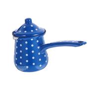 TOPBATHY Pentola Caffè Smaltata Retrò con Manico Lungo Resistente e Freddo Accessorio Caffè Versatile per Bevande Calde e Fredde e Bar Blu e