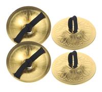 TOPBATHY Piatti a Dita in Rame Piccoli per Bambini 2 Paia Set Portatile Strumenti Musicali per Danza e Percussioni a Mano, Superficie Liscia, Robusti e Duraturi per Balli di Gruppo