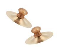 TOPBATHY Piatti a Dito per Ragazzo Ragazza 9 Cm in Legno e Rame 2 Pezzi, Strumento Musicale Percussione per Feste e Gioco Educativo per Ragazzi e Ragazze