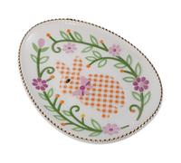 TOPBATHY Piatto Ceramico a Forma di Coniglio per Dolci e Antipasti Pasquali | Smaltato, Stile Vintage Dipinto a Mano, Uso Multifunzione, Lavabile in Lavastoviglie, Tavola Primaverile