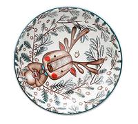 TOPBATHY Piatto Colazione Per Bambini Piatti Piani in Ceramica Piatto Per La Cena Delle Vacanze Da Dessert in Porcellana Piatti Di Insalata Di Natale Di Bistecca Bambino