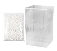 TOPBATHY Porta Pennelli per Trucco in Acrilico Trasparente di Perle Bianche 1000 Pezzi, Custodia Organizer Cosmetici a Secchiello per Ufficio