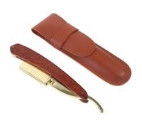 TOPBATHY Porta Rasoio Da Barba Manuale Professionale Con Custodia in Pelle, Set Compatto Da Viaggio Per Domestico, Supporto Lama Uomo Per Rasatura e Cura Personale