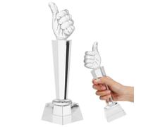 TOPBATHY Premio in Vetro a Forma di Pollice per Competizioni e Spettacoli di Talento, Riconoscimento Motivazionale Versatile per Studenti e Insegnanti