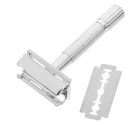 TOPBATHY Rasoio Manuale da Barba con Manico in Acciaio Resistente Rasoio di Sicurezza Pettine Chiuso per Rasatura Precisa e Confortevole del Viso Facile da Pulire e Maneggevole