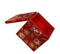 TOPBATHY Scatola per Sushi e Bento Stile Giapponese a Tre Strati Rossa | Plastica, Forma Giapponese, Spazio Multi Livello, per Sushi e Dessert, Uso Pratico