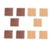 TOPBATHY Set 10 Piastrelle Puzzle Eva Effetto Legno 30X30X1Cm Tappetino da Pavimento Morbido Antiscivolo per Soggiorno Palestra e Area Giochi