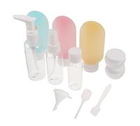 TOPBATHY Set 11 Flaconi da Viaggio Ricaricabili in Silicone a di Perdite Contenitori per Cosmetici Spray Nebulizzatore Uniforme Kit Bottiglie per Shampoo e Lozione per Viaggi e Vacanze