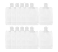 TOPBATHY Set 12 Pezzi Sacchetti per Lozione da Viaggio 100Ml Ugello Stand-Up Borsa Salvaspazio per Shampoo e Cosmetici Sacchetto Ricaricabile Plastica Resistente Bianco