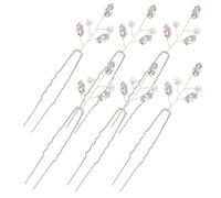 TOPBATHY Set 6 Forcine per Chioma da Sposa con Pietre Decorative Argento, Accessori Leggeri e Facili da Inserire, per Acconciature di Natale e Compleanno