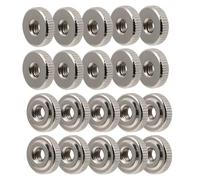 TOPBATHY Set da 30 Pezzi Dadi Zigrinati a Pollice in Acciaio al Carbonio Nichelato, Dadi Tonde per Mobili e Fissaggi, Connettori di Regolazione Resistenti alla Ruggine per Uso Industriale