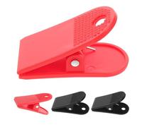 TOPBATHY Set di 4 clip di sicurezza universali per tappeti da corsa pinze a molla in plastica, colore: nero e rosso, accessori di ricambio per chiave di arresto di emergenza serraggio-cavo per