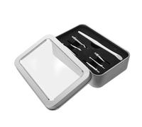 TOPBATHY Set Spingi Cuticole in Acciaio Inox 6 Pezzi con Tronchesino e Strumenti per Manicure Professionale, Kit Portatile per Cura Unghie e Rimozione Cuticole, Adatto per Uso a Casa