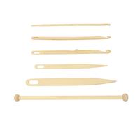 TOPBATHY Set Strumenti per Telai Tessili 6 Pezzi in Legno Liscio Uncinetti e Ferri da Maglia, Utensili per Lavorazione a Maglia e Tessitura di Arazzi, Adatti per Artigianato e Fai da Te