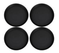 TOPBATHY Sottovasi Rotondi Base Antiscivolo Set da 4 in Plastica Nera dal Design Moderno per Vasi da Fiori per Uso Interno ed Esterno