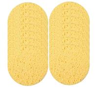 TOPBATHY Spugne Struccanti Viso in Cellulosa Gialla 30 Pezzi Dischetti Rotondi per Pulizia e Rimozione Trucco Spugne Compatte per Uso Quotidiano e Cura Pelle Sensibile