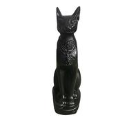 TOPBATHY Statua di Bastet Gatto Egiziano Antica Dea Egiziana Bastet Black Cat Figurine Resina Buona Fortuna Gatto Decor Feng Shui Scultura Animale per Ricchezza Fortuna