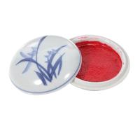 TOPBATHY Tampone Inchiostro Rosso Calligrafia Cinese per Pittura e Progetti Creativi Portatile Superficie Liscia e Durevole per Scuola e Ufficio