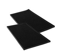 TOPBATHY Tappetino Antiscottatura in Silicone Nero 2 Pezzi per Piastra e Ferro Arricciacapelli, Resistente al Calore Superficie Antiscivolo, per Saloni e Uso Domestico, Protezione